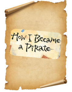 How I Became a Pirate logo on parchment paper