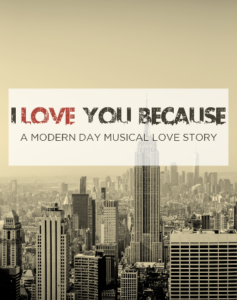 I Love You Because musical logo set on new york city photo