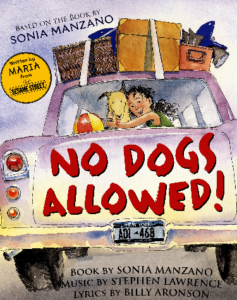 No Dogs Allowed musical logo from cartoon art book cover