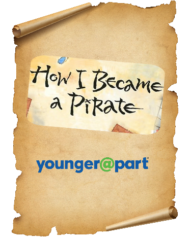 How I Became a Pirate logo on parchment paper