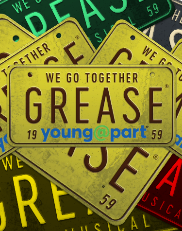Grease logo on license plate collage